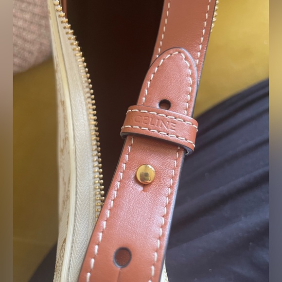 Celine AVA bag in triomphe canvas and calfskin white - Picture 6 of 9